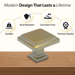 Golden Single Knob Square Handles FIGO Home