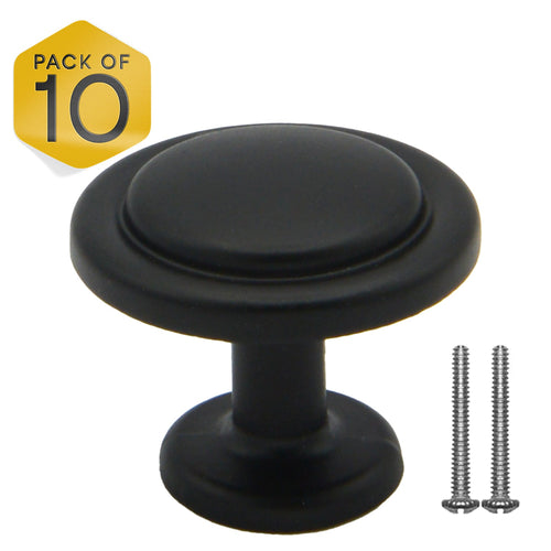 Black Single Hole Knob Round FIGO Home