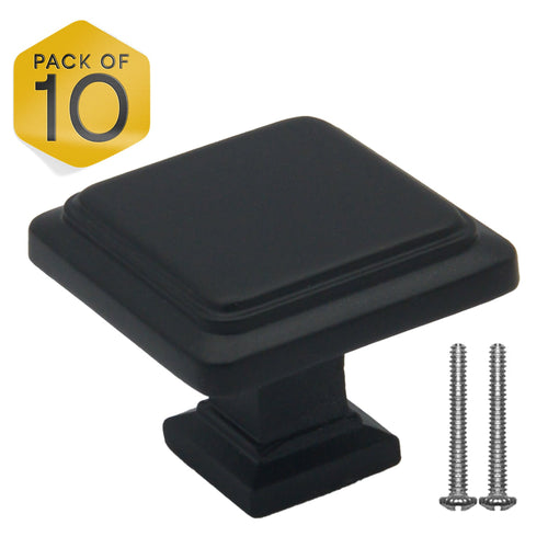 Black Single Knob Square Handles FIGO Home