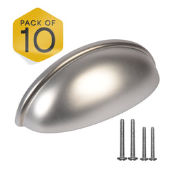 Nickel Half Moon Cup Drawer Pulls  - 3 Inch FIGO