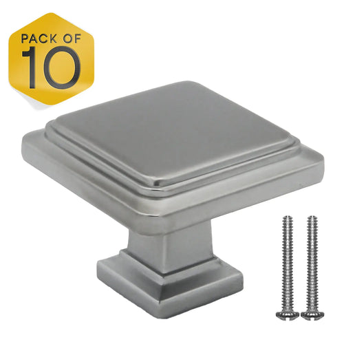 Silver Single Knob Square Handles FIGO Home