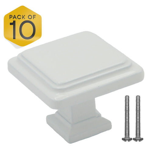 White Single Knob Square Handles FIGO Home
