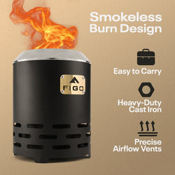 Table Top Firepit - Black FIGO Home