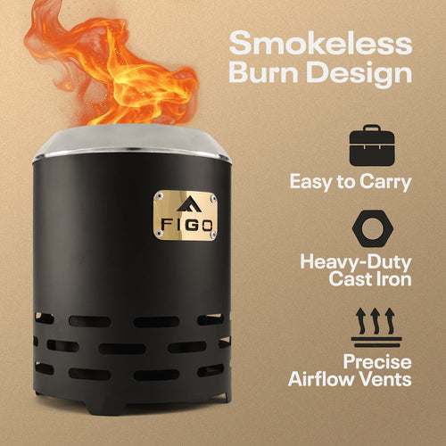 Table Top Firepit - Black FIGO Home