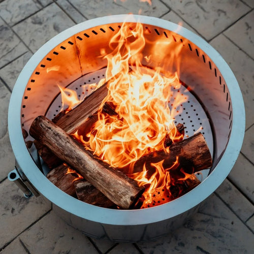 HOMEFIRE-PRO™ 27" Backyard Fire Pit, Adjustable Cooking Grate & Lid