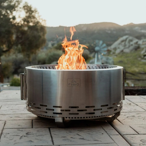 HOMEFIRE-PRO™ 27" Backyard Fire Pit, Adjustable Cooking Grate & Lid