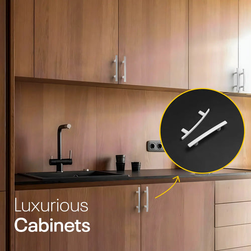 White Arched Kitchen Cabinet Pulls - 3inch FIGO