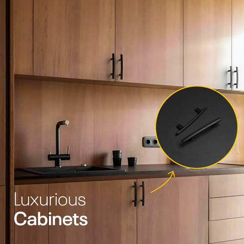 Black Arched Kitchen Cabinet Pulls - 3 Inch FIGO