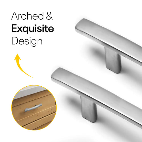 Satin Arched Kitchen Cabinet Pulls - 6inch FIGO