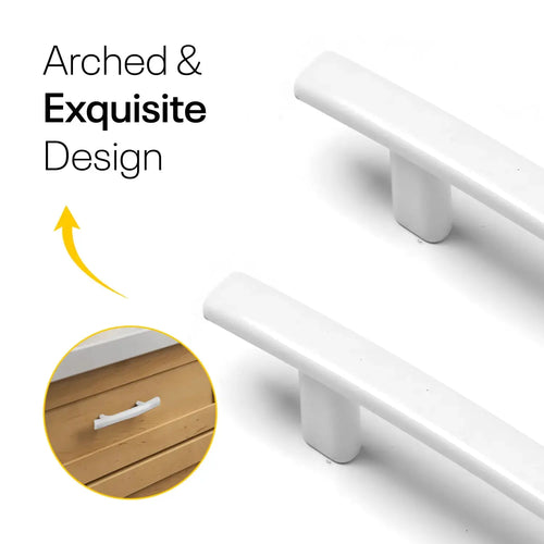 White Arched Kitchen Cabinet Pulls - 6inch FIGO