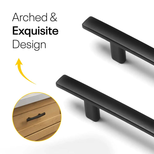 Black Arched Kitchen Cabinet Pulls - 6inch FIGO