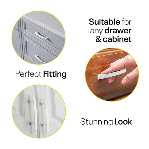 White Arched Kitchen Cabinet Pulls - 6inch FIGO