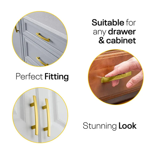 Golden Arched Kitchen Cabinet Pulls - 6inch FIGO