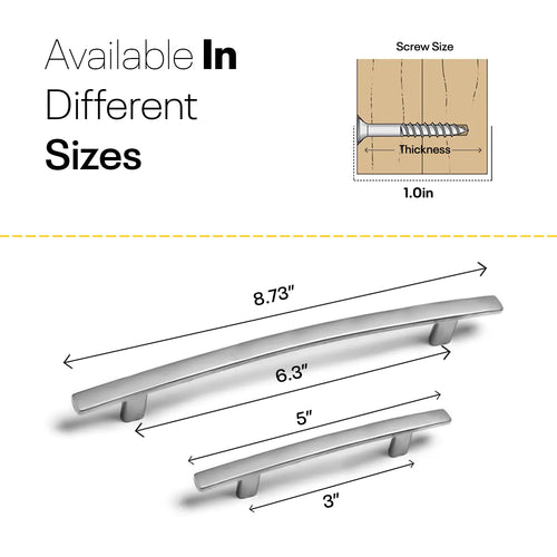 Satin Arched Kitchen Cabinet Pulls - 6inch FIGO