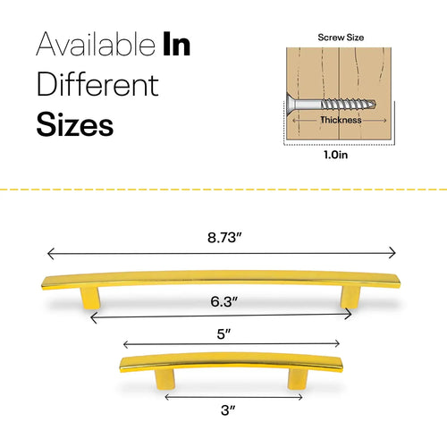 Golden Arched Kitchen Cabinet Pulls - 6inch FIGO