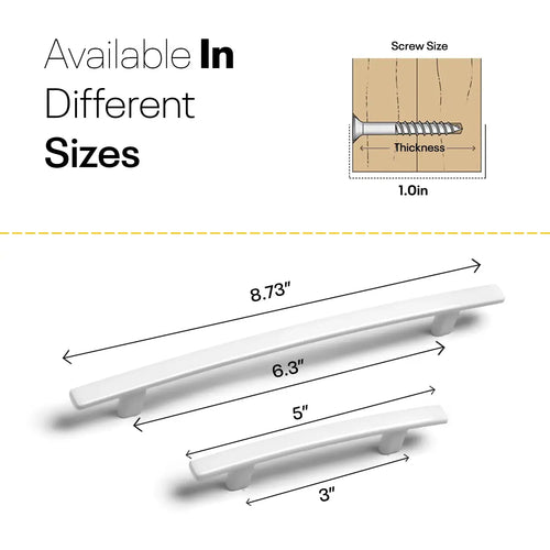 White Arched Kitchen Cabinet Pulls - 6inch FIGO