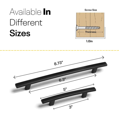 Black Arched Kitchen Cabinet Pulls - 6inch FIGO