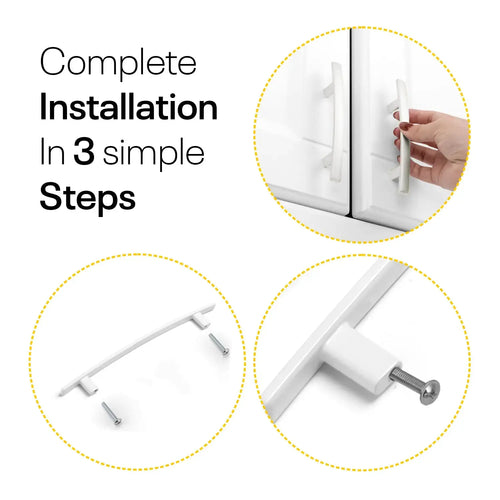 White Arched Kitchen Cabinet Pulls - 6inch FIGO