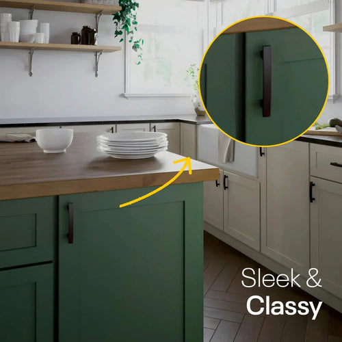 Black Arched Kitchen Cabinet Pulls - 6inch FIGO