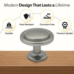 Silver Single Hole Knob Round FIGO Home
