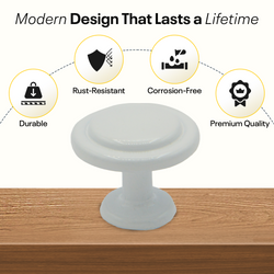 White Single Hole Knob Round FIGO Home