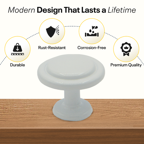 White Single Hole Knob Round FIGO Home