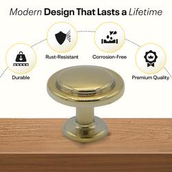 Golden Single Hole Knob Round FIGO Home