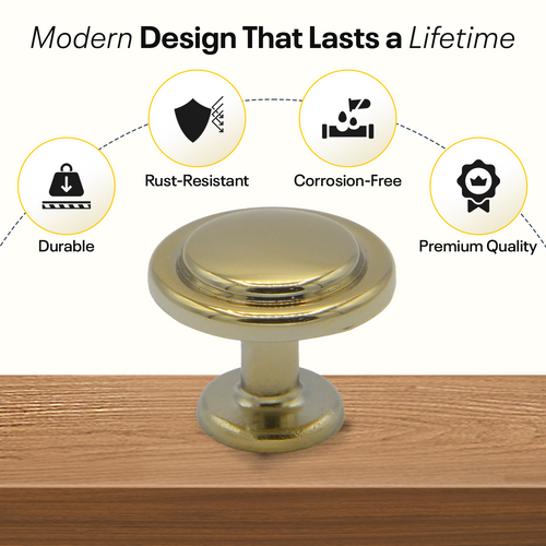 Golden Single Hole Knob Round FIGO Home