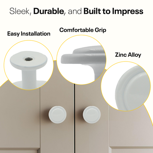 White Single Hole Knob Round FIGO Home
