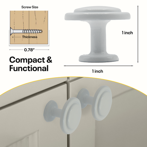 White Single Hole Knob Round FIGO Home
