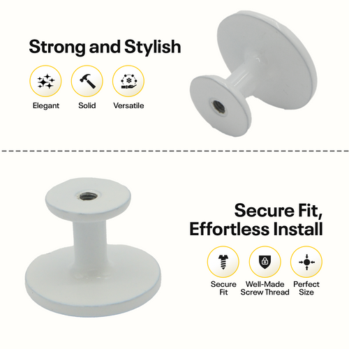 White Single Hole Knob Round FIGO Home