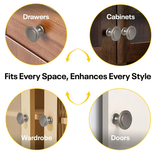 Silver Single Hole Knob Round FIGO Home