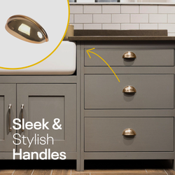 Golden Half Moon Cup Drawer Pulls - 3 Inch FIGO