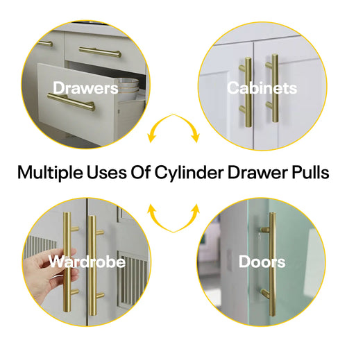 Golden Cylinder Cabinets & Drawer Pulls - 6inch FIGO