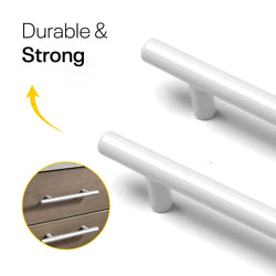 White Cylinder Cabinets & Drawer Pulls - 6inch FIGO