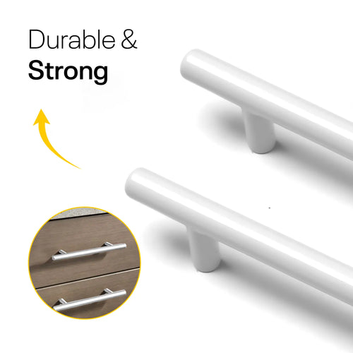 White Cylinder Cabinets & Drawer Pulls - 6inch FIGO