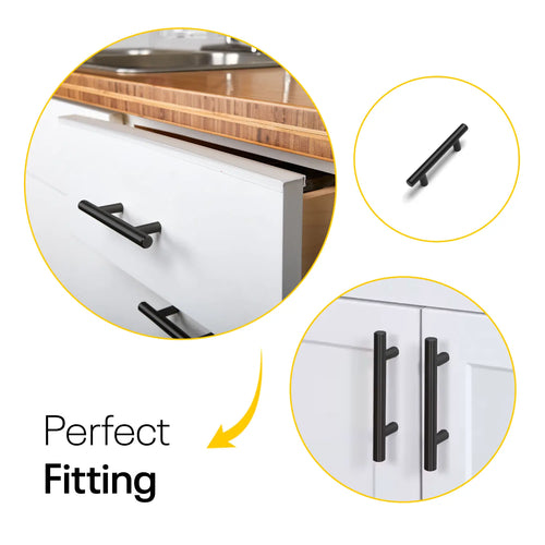 Black Cylinder Cabinets & Drawer Pulls - 3inch FIGO