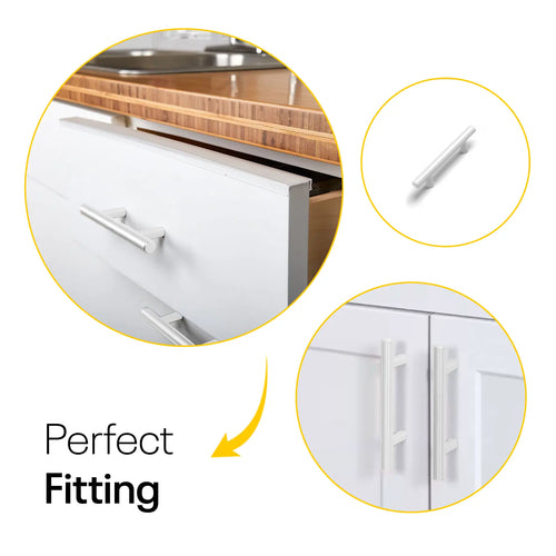 White Cylinder Cabinets & Drawer Pulls - 3inch FIGO
