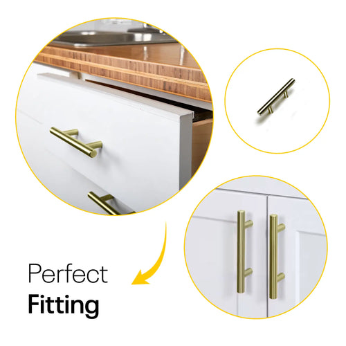 Golden Cylinder Cabinets & Drawer Pulls - 3inch FIGO