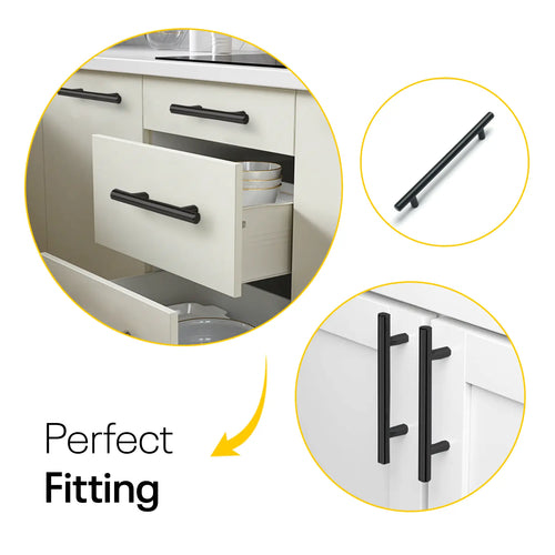 Black Cylinder Cabinets & Drawer Pulls - 6inch FIGO