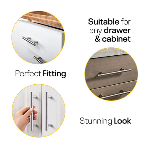 Satin Cylinder Cabinets & Drawer Pulls - 6inch FIGO