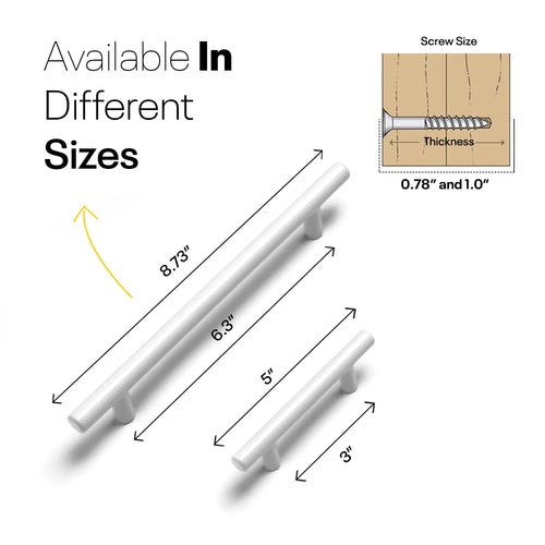 White Cylinder Cabinets & Drawer Pulls - 6inch FIGO