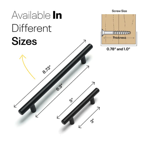 Black Cylinder Cabinets & Drawer Pulls - 6inch FIGO