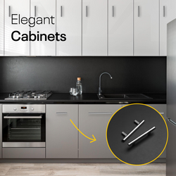 Satin Cylinder Cabinets & Drawer Pulls - 3inch FIGO