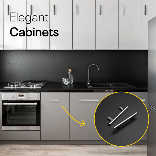 Satin Cylinder Cabinets & Drawer Pulls - 3inch FIGO