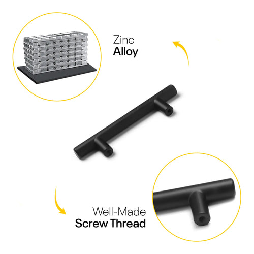 Black Cylinder Cabinets & Drawer Pulls - 3inch FIGO