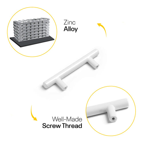 White Cylinder Cabinets & Drawer Pulls - 3inch FIGO