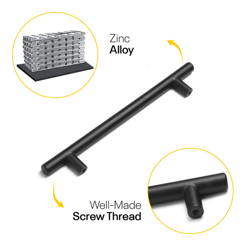 Black Cylinder Cabinets & Drawer Pulls - 6inch FIGO