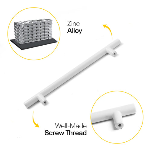 White Cylinder Cabinets & Drawer Pulls - 6inch FIGO