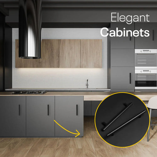 Black Cylinder Cabinets & Drawer Pulls - 6inch FIGO